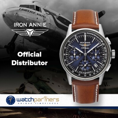 Pre-owned Annie Iron  G38 Dessau Chronograph Quartz Watch 42mm Case Blue Dial 5376-3