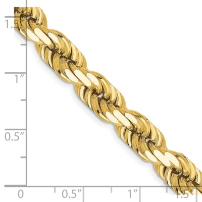 Pre-owned Superdealsforeverything Real 14k Yellow Gold 26 Inch 8mm Diamond-cut Rope Chain