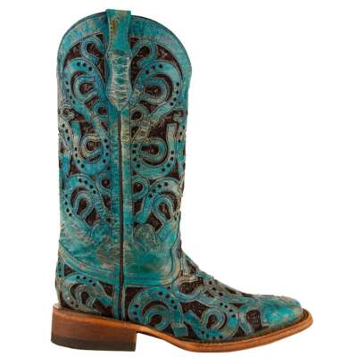 

Женские Синие Классические Ботинки Ferrini Horseshoe Glitter Square Toe Cowboy 83093-50, Синий, Ferrini Horseshoe Glitter Square Toe Cowboy