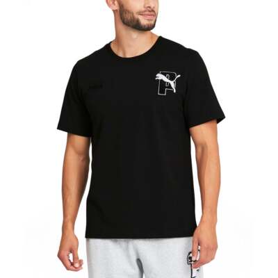 

Футболка Puma Crew Neck Short Sleeve X Мужские черные повседневные топы 532417-01, Черный, Puma Crew Neck Short Sleeve TShirt X