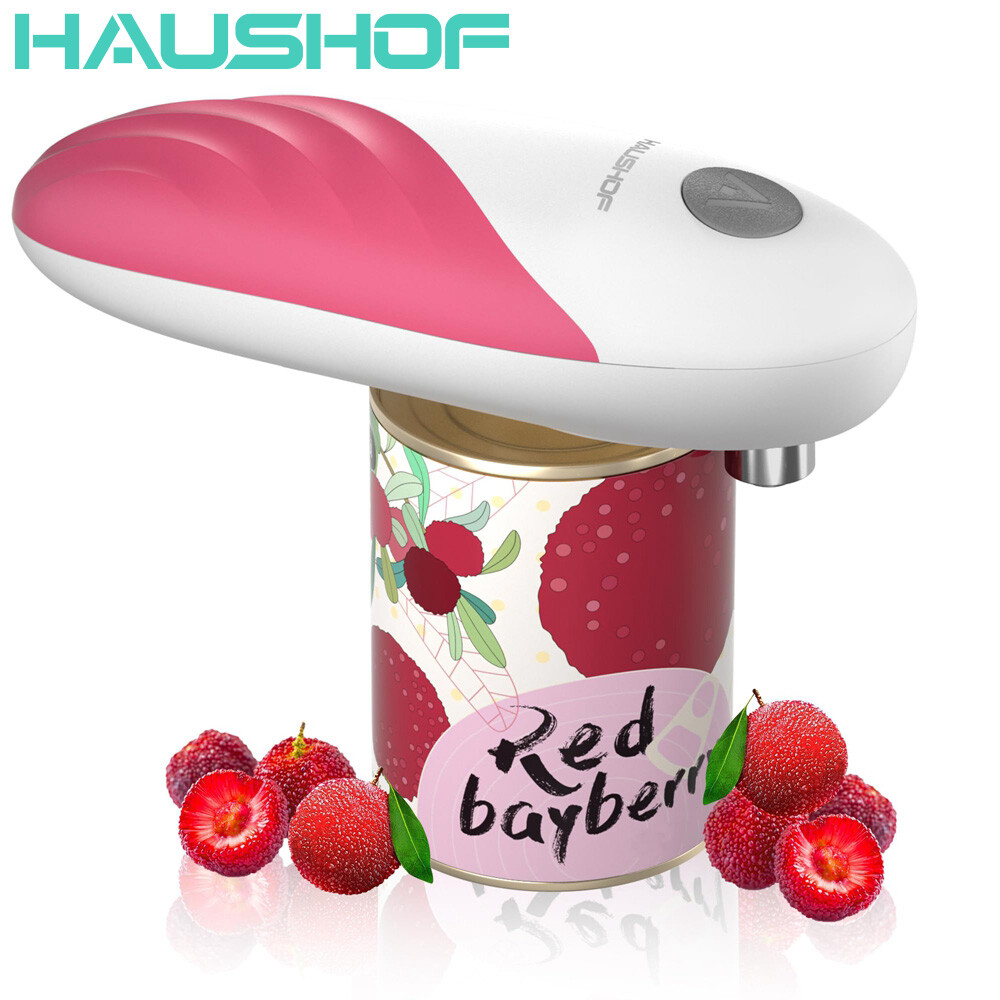 HAUSHOF Auto Electric Can Opener Automatic One Press for Open Any Size w/Battery