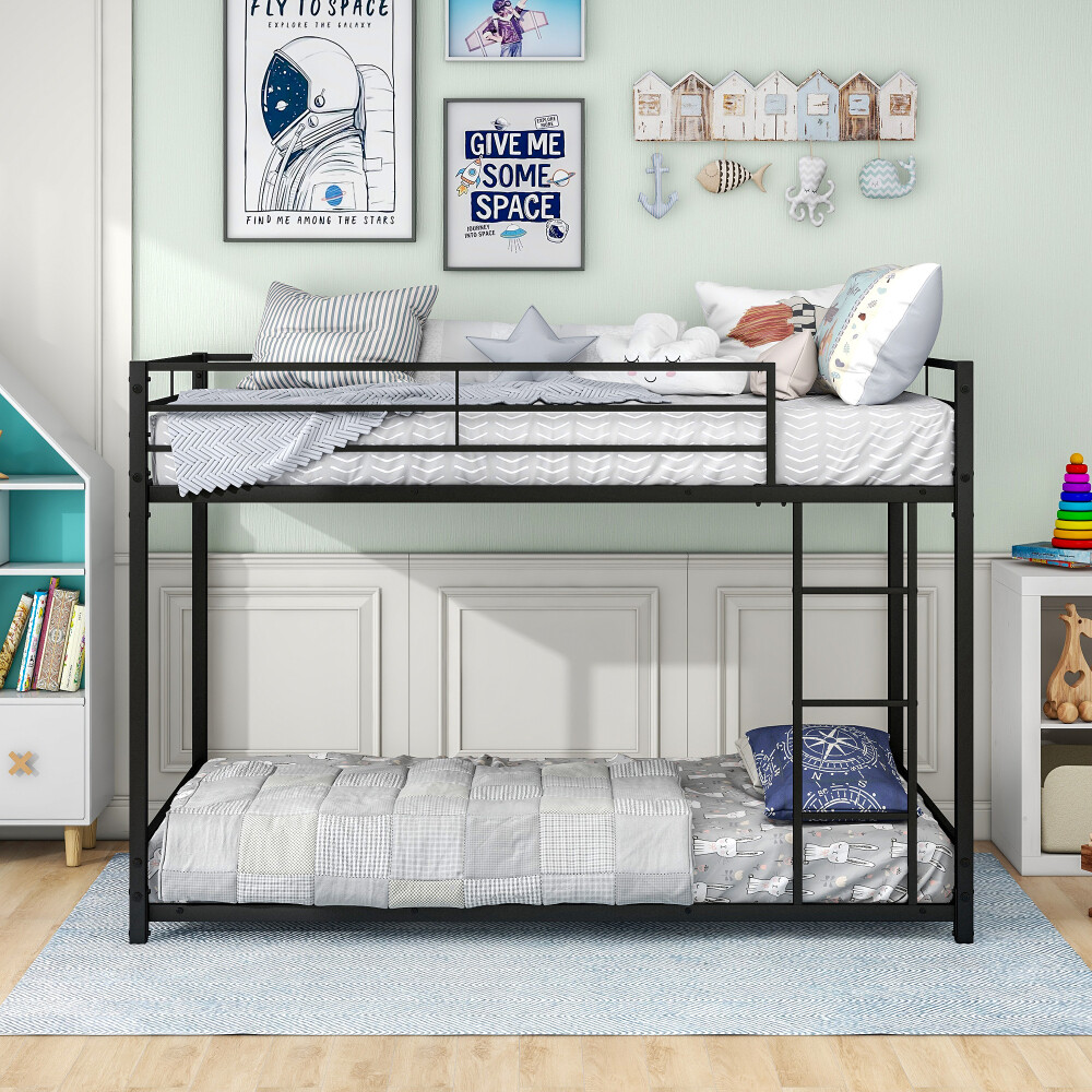 Twin Over Twin With Safety Guard Rails For Teen's Bedroom