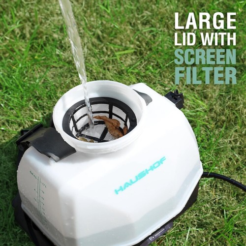 HAUSHOF 4 Gallon Backpack Sprayer w/4 Nozzle 70PSI High-Pressure Battery Sprayer