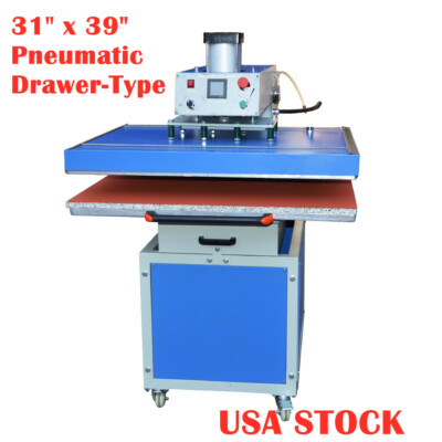 USA-31'' x 39'' Pneumatic Large Format Heat Press Machine Single Station +Drawer