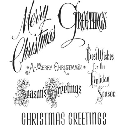 Tim Holtz Stampers Anonymous ''CHRISTMASTIME'' Rubber Cling Stamp Set