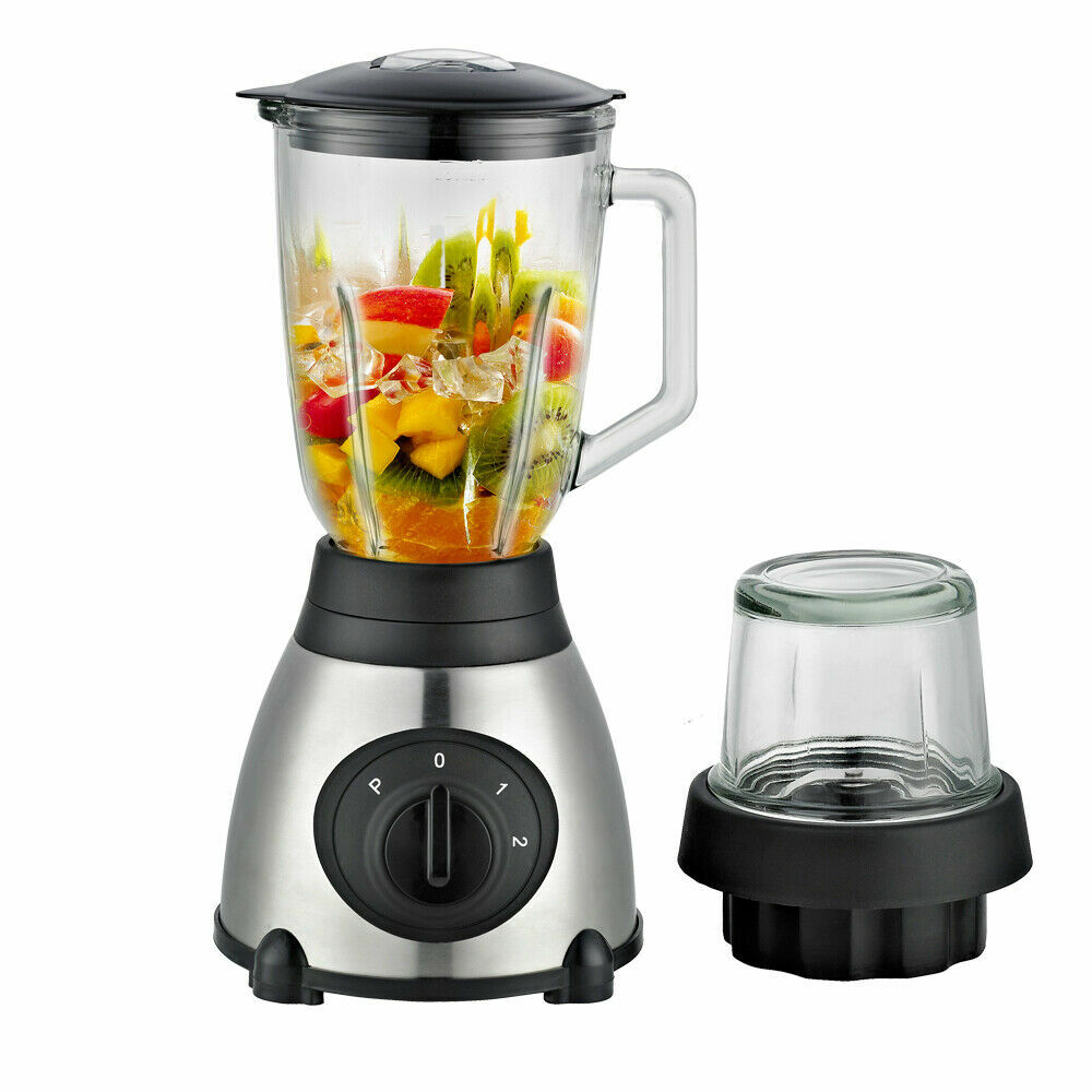 Frullatore Tritatutto 2in1 Lama In Acciaio Inox Brocca Vetro 1,5L 800W hsb