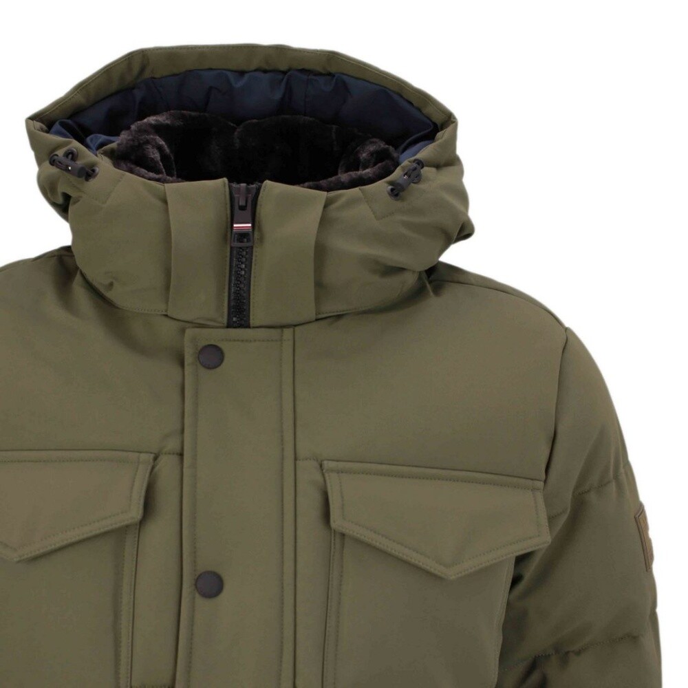 Pre-owned Tommy Hilfiger Herren Jacke Utility Parka Grün Unifarben Mw0mw27703 Rbn Khaki