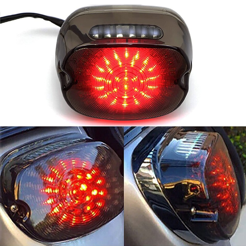 Smoke Lens Brake Turn Signals 60 LED Tail Light For Harley Road