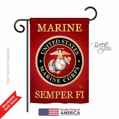 Marine Corps Semper Fi Indoor/ Outdoor Sublimation Garden Flag 13