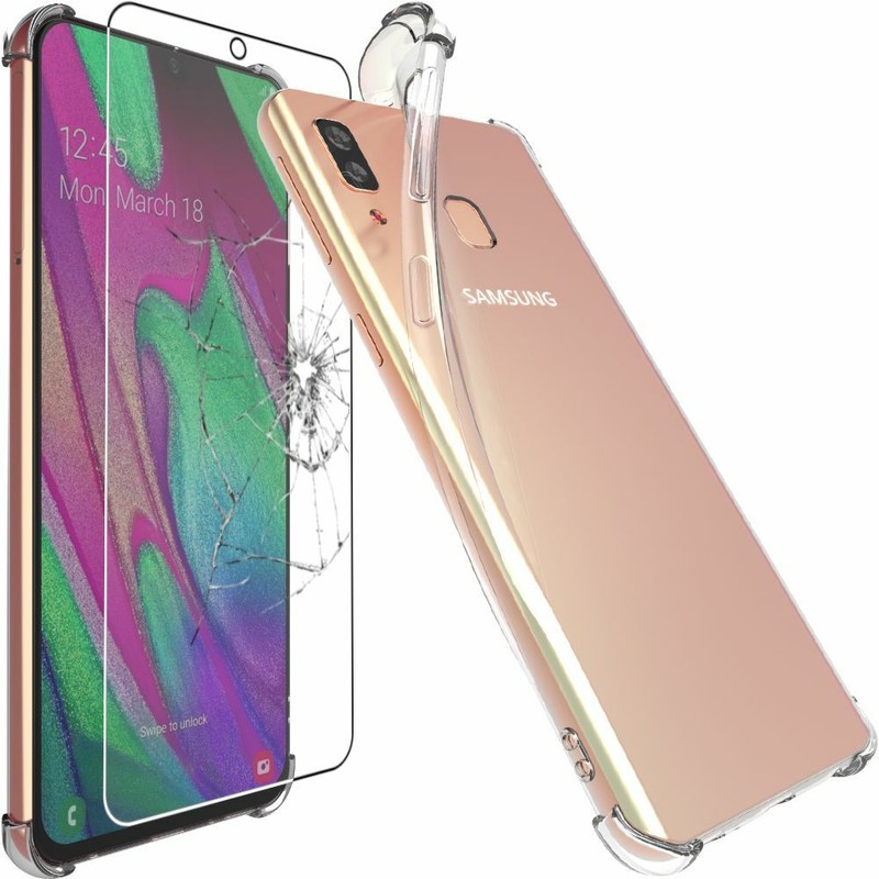 Coque Pour Samsung A40 Galaxy A405f Silicone Rebords + Film Verre Trempï¿½