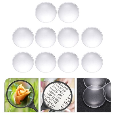  10 Pcs Magnifying Glasses Lens High Transparency Double Convex