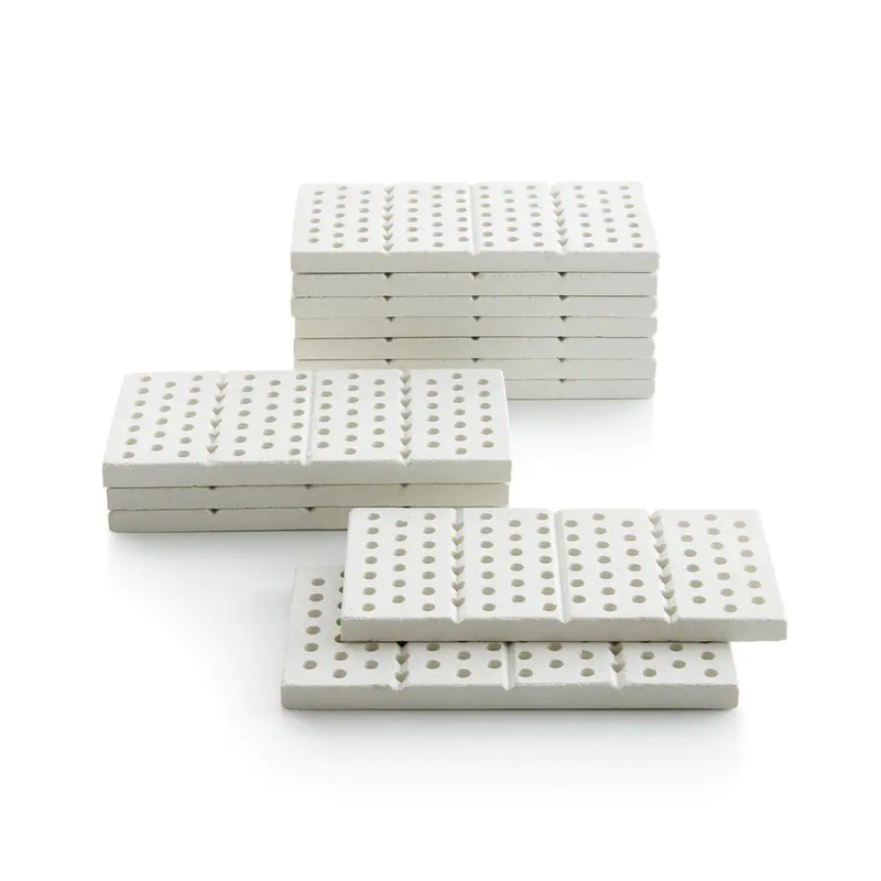 Ceramic BBQ Grill Tiles Heat Distribution Outdoor Grilling Accessory 6 In 15 Set