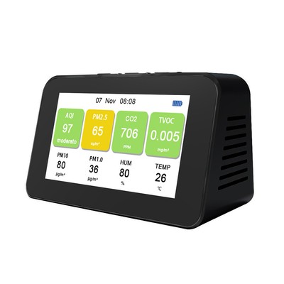 CO2 Messgerät Raumluft Luftqualität Detektor PM2 PM1.0 PM10 TVOC Monitor DE A8C4