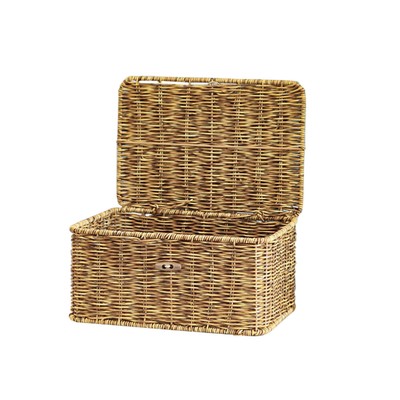  Rattan Box Small Rectangular Decorative with Lid Woven Storage