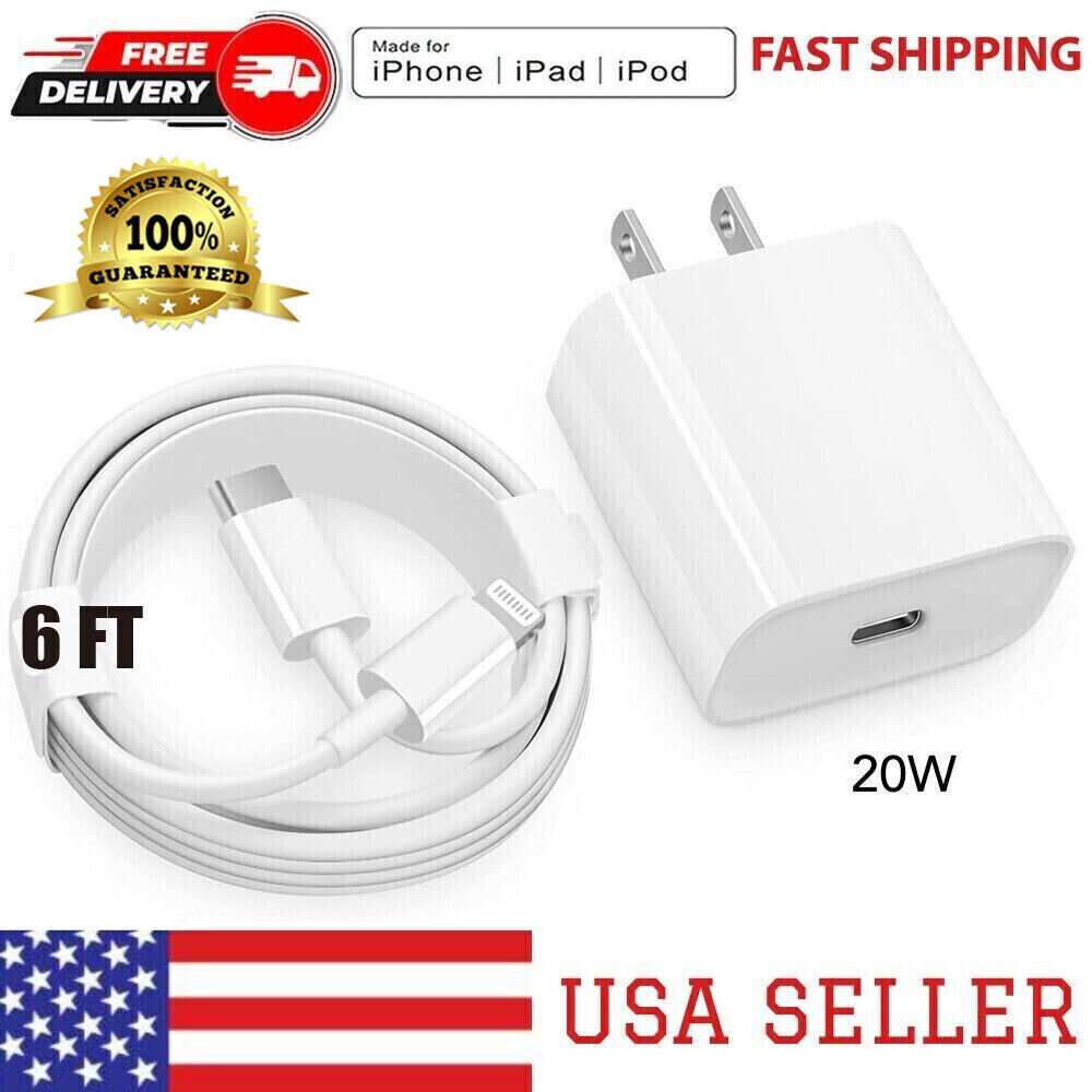 20W Fast Charger PD USB C Power Adapter For iPhone 14 13 12 11 8 Pro Max XR iPad