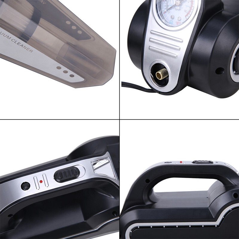 Car Vacuum Cleaner 4 In 1 With 120W For Air Compressor Pump Wet Dry Handheld LED