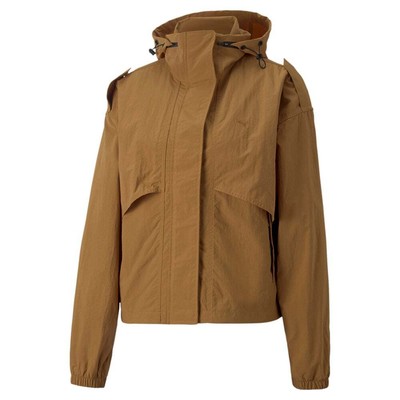 

Puma Inland Short Woven FullZip Jacket Женская коричневая повседневная спортивная верхняя одежда 53, Коричневый, Puma Inland Short Woven FullZip Jacket