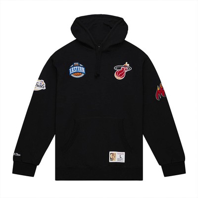 Мужская флисовая толстовка с капюшоном Mitchell & Ness NBA Miami Heat City Collection черный черный