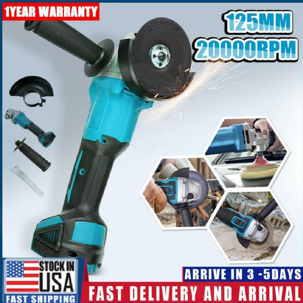 125mm Cordless Brushless Angle Grinder Li-ion Electric Tool Bare For Makita 18V