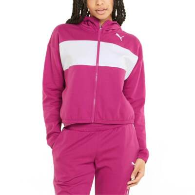 Puma Modern Sports Full Zip Hoodie Женская розовая повседневная верхняя одежда 847106-14