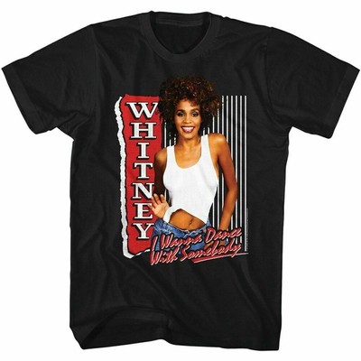 Whitney Houston Whitney I Wanna Dance Black Adult T-Shirt Size S-3XL