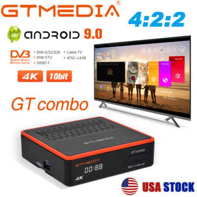4K UHD FTA DVB-S2/S2X/T2/C Satellite Receiver Android Smart TV Box 4:2:2 PVR 16G
