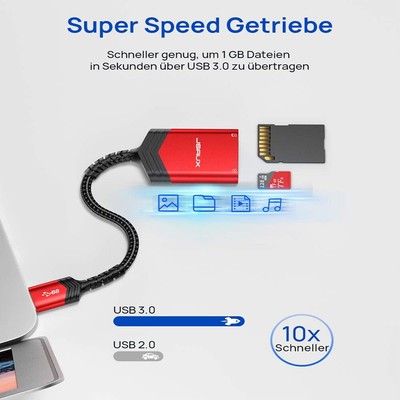JSAUX USB 3.0 SD TF Kartenleser USB Card Reader Adapter TF SD Memory Card Reader