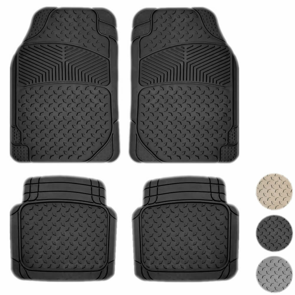 New 4pc All Weather Premium Flex Truck Rubber Floor Mats Liner Set