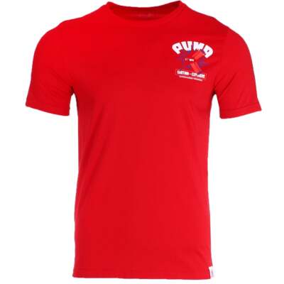 Футболка Puma Firecracker Crew Neck с коротким рукавом Мужские красные повседневные топы 533280-01