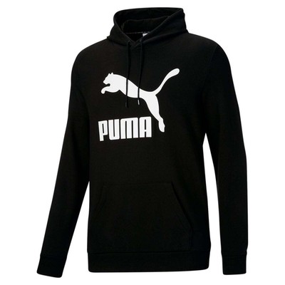 

Пуловер с капюшоном и логотипом Puma Classics, мужская повседневная верхняя одежда большого размера  67084, Черный