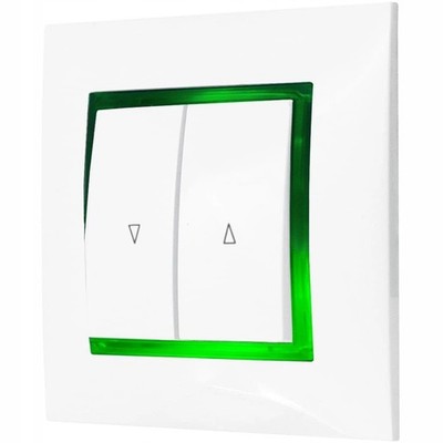 Illuminated Roller Shutter Switch with Lock - White Ospel Aria