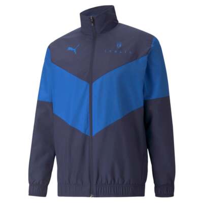 

Футбольная куртка Puma Figc Prematch с полной молнией X First Mile Мужская размер  Casual Athle, Синий, Puma Figc Prematch Full Zip Soccer Jacket X First Mile