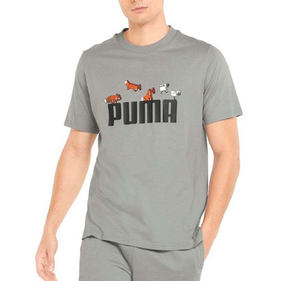 Puma X Minecraft Graphic Crew Neck Футболка с коротким рукавом Мужские серые повседневные топы 53