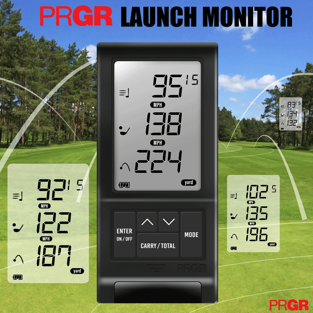 PRGR GOLF LAUNCH MONITOR MEASURES DISTANCE, SMASH FACTOR, SWING & BALL