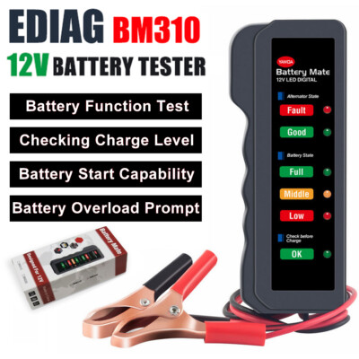 12V Battery Load Tester Automotive Charging Cranking Analyzer Diagnostic Tool