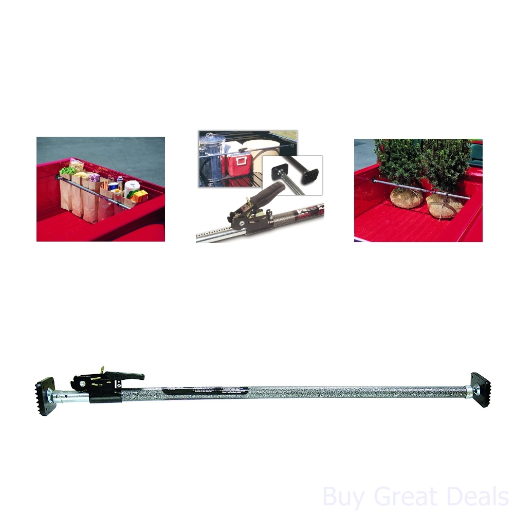 Rubber Trunk Divider Ratcheting Secure Cargo Bar Pickup Truck Keeper