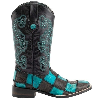 

Мужские черные повседневные ботинки Ferrini Patchwork Embroidered Square Toe Cowboy 11393-5, Черный, Ferrini Patchwork Embroidered Square Toe Cowboy