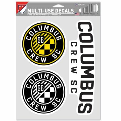 COLUMBUS CREW SC 3-MULTI USE DECALS FAN PACK NEW WINCRAFT  