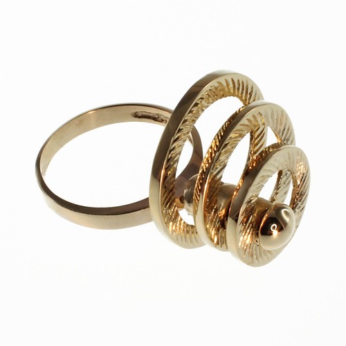 Pre-owned Gems4me Three Circle Motion Ring In 14k Gold - Fl856