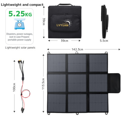 120/200 Watt Portable Solar Panel for Power Station, Foldable Solar Charger Kit