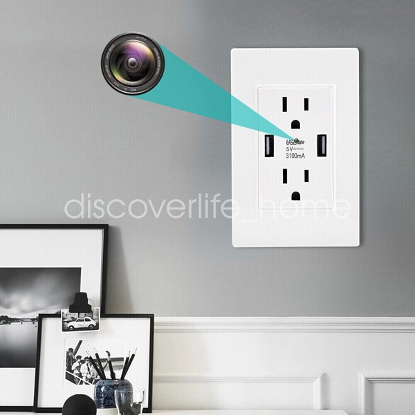 NEW AC Wall Outlet with USB Home Security Nanny Camera IP WiFi Camera 1080P Lot - Image 8