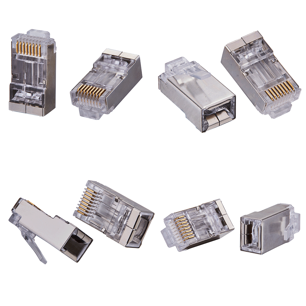 Cat5e RJ45 Shielded EZ Modular Plug Connector WITH Crimp Tool End Pass
