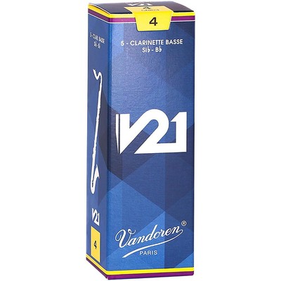 Vandoren Bass Clarinet V21 Reeds Box of 5 Strength 4