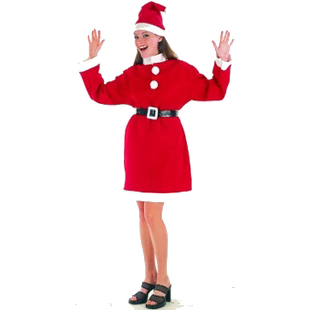 Vestito Custome Di Babbo Natale Babba Feltro Adulto Donna Taglia Unica sus