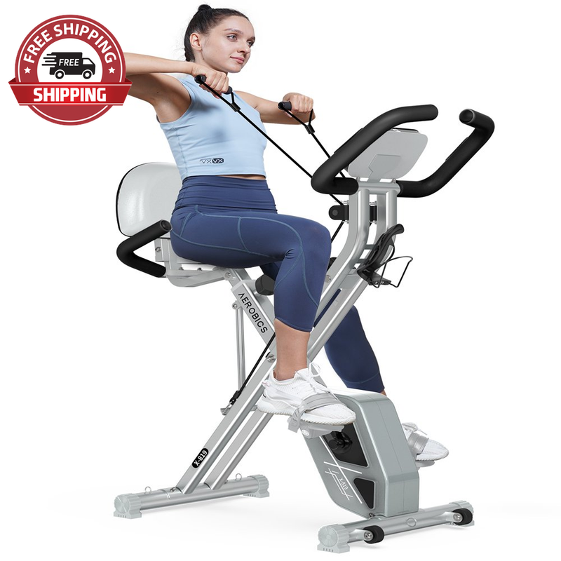 3In1 Foldable Exercise Bike Indoor Cycling Bike Magnetic Stationary Bike Fitness