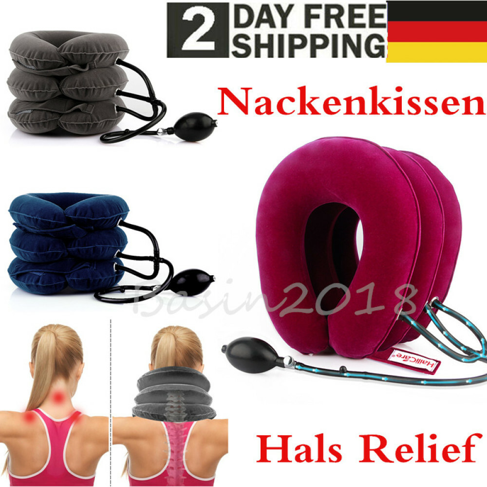 3 Schicht Luft Aufblasbar Traktion Nackenkissen hörnchen Halskrause Hals Relief