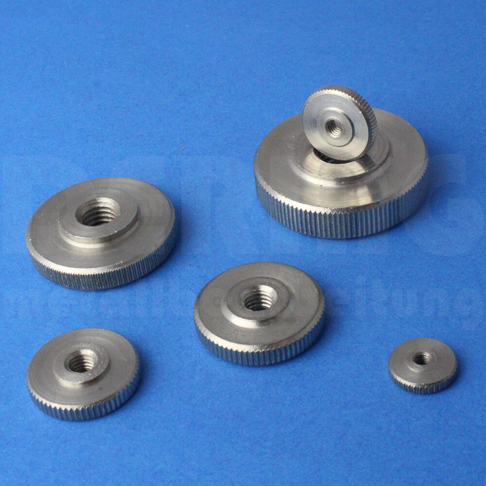 Rändelmuttern niedr. Form Rändelmutter rostfreier Edelstahl A1 VA Muttern