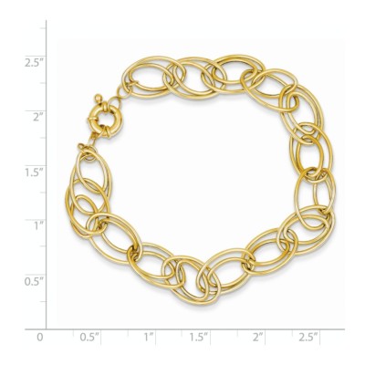 Pre-owned Superdealsforeverything Real 14kt Yellow Gold Fancy Oval Link Chain Bracelet; 7.5 Inch