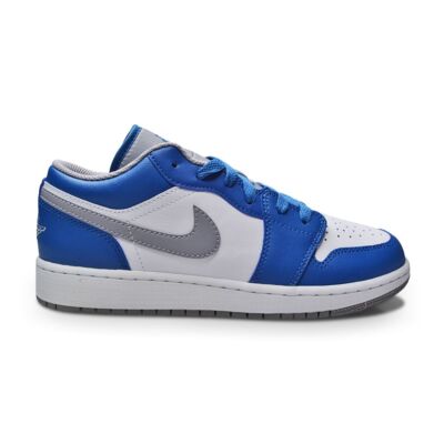 Кроссовки Nike Air Jordan 1 Low (GS) для юниоров — 553560 412 — True Blue Cement Grey White