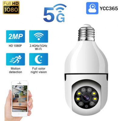 360° 1080P IP E27 Light Bulb Camera Wi-Fi Wireless Smart Home Security IR Night